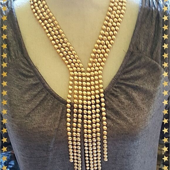 BRIGHT GOLD STATEMENT NECKLACE - Picture 1 of 2